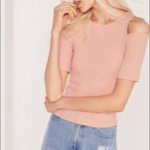 H&M Ribbed Cold-Shoulder Top